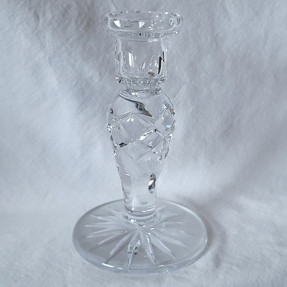 Cut Glass Candle Holders - Picture 2 of 3